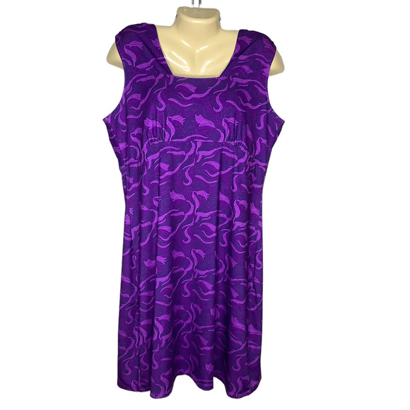 Marmot Dresses & Skirts - Marmot Dress Womens XL Purple Sleeveless Pullover Stretch Jersey Knit Abstract